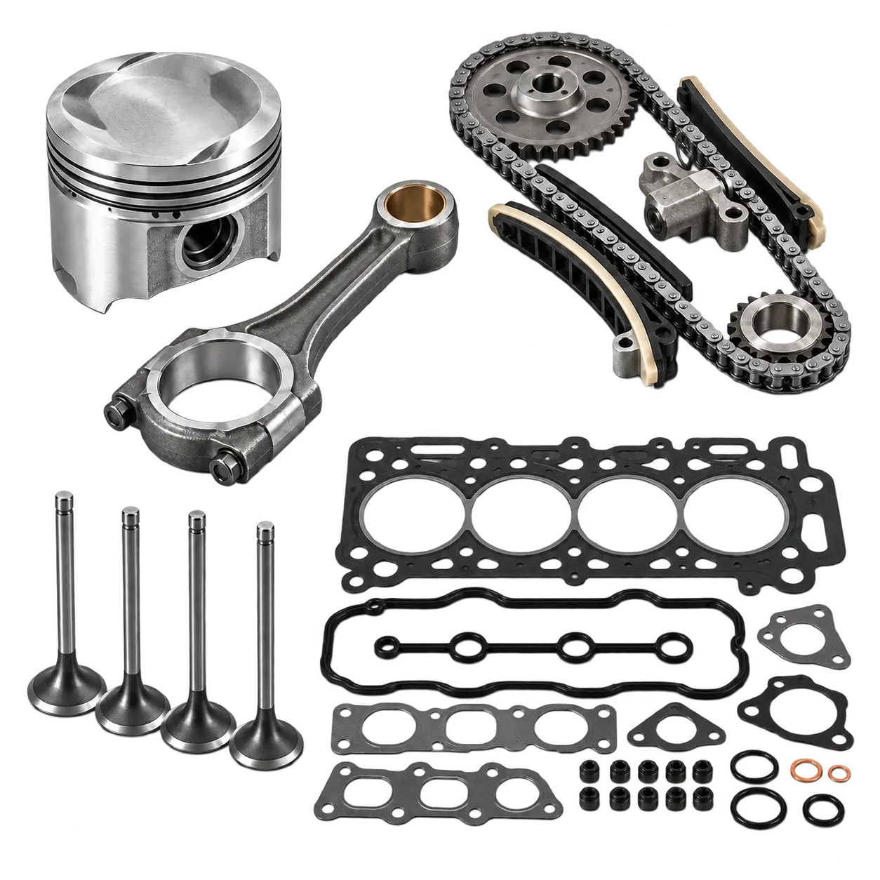 Pistons, timing components, valves and engine gaskets